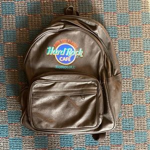 Leather Hard Rock Cafe Honolulu Backpack